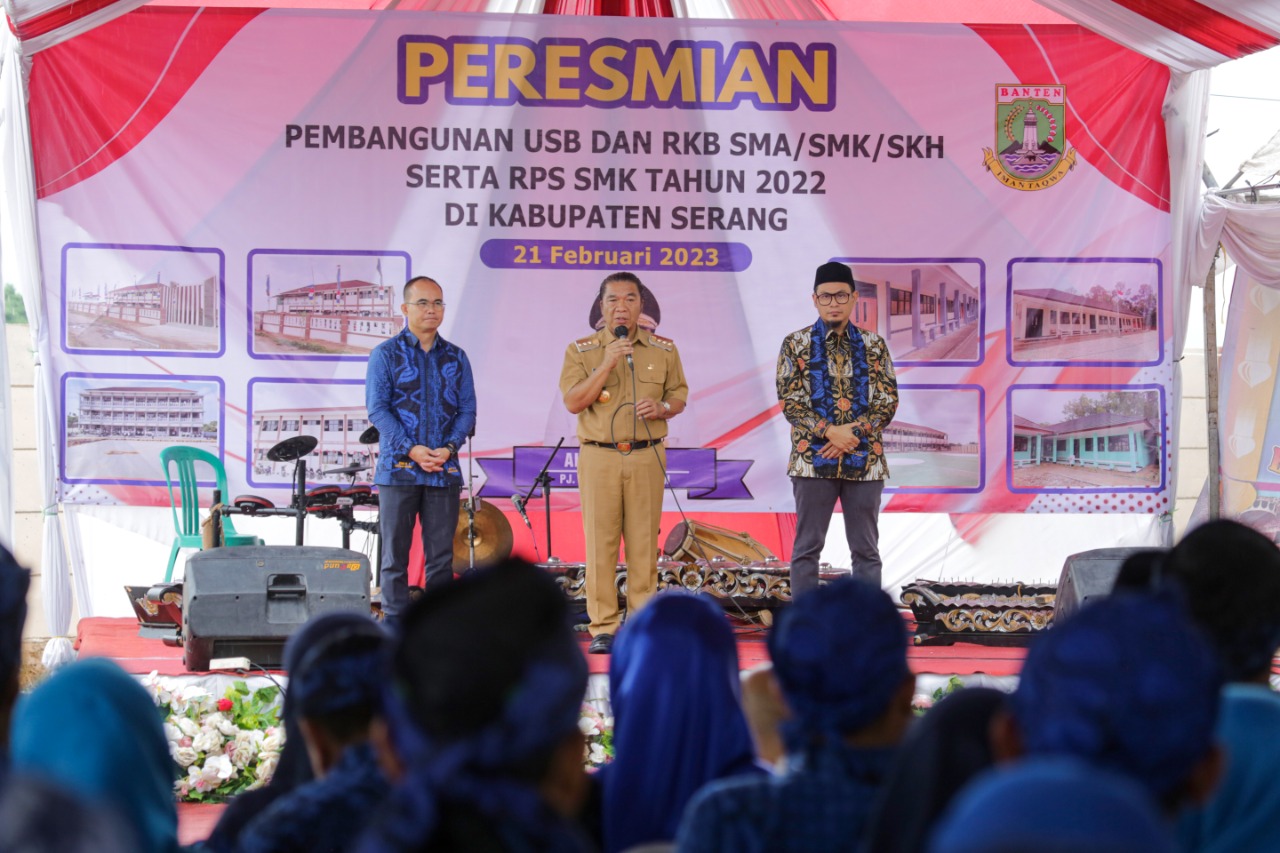 Pj Gubernur Banten Al Muktabar Resmikan SMA Negeri 1 Lebak Wangi dan SMK Negeri 1 Baros