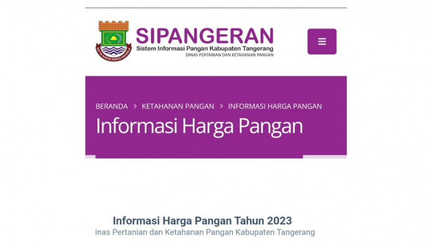 Warga Kabupaten Tangerang Bisa Pantau Harga Sembako lewat Aplikasi Sipangeran